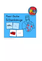 Vorschau - Stationenlernen - Paarsuche-Spiel zu den Silbenkönigen (Vokale) - Deckblatt