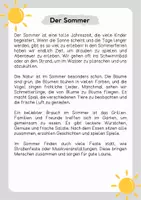 Vorschau - Arbeitsblätter - Lesetext (Lesetandem) "Der Sommer" - mit Fragen zum Text - Seite 1