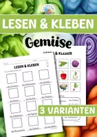 Vorschau - Arbeitsblätter - Lesen & Kleben - Gemüse - Deckblatt