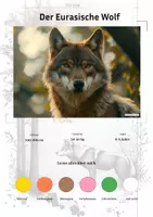 Vorschau - Arbeitsblätter - Der Eurasische Wolf – Steckbrief inklusive – Tiere Europas – Montessori Lernkarten (Kontinente entdecken) - Deckblatt