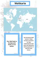 Vorschau - Arbeitsblätter - Der Eurasische Wolf – Steckbrief inklusive – Tiere Europas – Montessori Lernkarten (Kontinente entdecken) - Seite 2