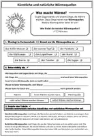Vorschau - Arbeitsblätter - Wärmequellen – natürliche & künstliche Wärmequellen | Physik Wärmelehre 5/6 - Seite 2