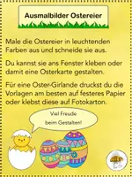 Vorschau - Mal- und Bastelvorlagen - Ausmalbilder, Ostergirlande, Osterkarte, Fensterdeko - Seite 1