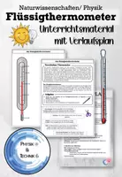 Vorschau - Arbeitsblätter - Thermometer – Flüssigkeitsthermometer: Aufbau & Funktionsweise | Physik 5/6 Wärmelehre - Deckblatt