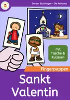 Vorschau - Mal- und Bastelvorlagen - Valentinstag - Legende von Sankt Valentin - Fingerpuppen - Deckblatt