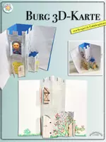 Vorschau - Mal- und Bastelvorlagen - „BURG: 3D-Karte“ (Kirigami; Rittergeburtstag, Turm, Einladungskarte, Ritterburg, Märchen - Rapunzel) - Deckblatt