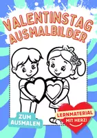 Vorschau - Arbeitsblätter - Valentinstag Ausmalbilder Fensterbilder Herzen Bild ausmalen - Deckblatt