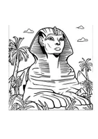 Vorschau - Mal- und Bastelvorlagen - Pharaoh Sphinx Altes Ägypten Ausmalbilder Materialpaket - Seite 2