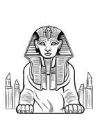 Vorschau - Mal- und Bastelvorlagen - Pharaoh Sphinx Altes Ägypten Ausmalbilder Materialpaket - Seite 3