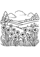 Vorschau - Arbeitsblätter - Ausmalbild Blumenwiese Fensterbilder Mandala Bilder ausmalen - Seite 3