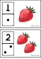 Προεπισκόπηση - Flashcards - Αντιστοίχιση αριθμού και ποσότητας- Ανοιξιάτικες Κάρτες με φράουλες - Σελίδα 1