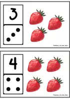 Προεπισκόπηση - Flashcards - Αντιστοίχιση αριθμού και ποσότητας- Ανοιξιάτικες Κάρτες με φράουλες - Σελίδα 3