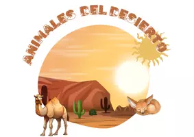Vista previa - Refuerzo / NEE / Materiales de apoyo - ANIMALES DEL DESIERTO - VOCABULARIO: Tarjetas 3 partes. Montessori. - página 1