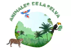 Vista previa - Refuerzo / NEE / Materiales de apoyo - ANIMALES DE LA SELVA - VOCABULARIO: Tarjetas 3 partes. Montessori. - página 1