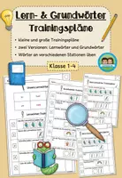 Vorschau - Arbeitsblätter - Lernwörter/ Grundwörter: Trainingspläne (Klasse 1-4) - Deckblatt