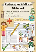 Vorschau - Arbeitsblätter - Rechenspur Winterzeit: Addition/ Plusrechnen (Klasse 1-3) - Deckblatt