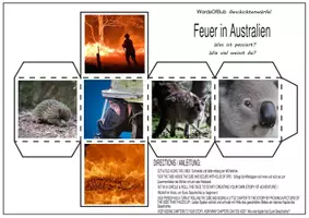 Vorschau - Arbeitsblätter - Geschichtenwürfel Feuer in Australien - Deckblatt