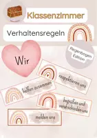 Vorschau - Mal- und Bastelvorlagen - Classroom Management - Verhaltensregeln Rainbow Edition - Aushänge - Deckblatt