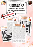 Vorschau - Arbeitsblätter - Ähnlichkeit und Strahlensätze Suchsel - Wortsuchrätsel DAF DAZ DFU - Deckblatt
