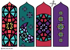 Vorschau - Mal- und Bastelvorlagen - Bastelvorlage "Ramadan-Lesezeichen" Ausmalbild NEU 2025 - Seite 3