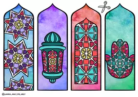 Vorschau - Mal- und Bastelvorlagen - Bastelvorlage "Ramadan-Lesezeichen" Ausmalbild NEU 2025 - Seite 2