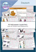 Vorschau - Aufgabenkarten - Lesekrimis Halloween/Herbst - Lesemotivation - Genaues Lesen - Deckblatt
