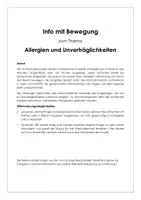 Vorschau - Stundenentwürfe - Information und Bewegung "Allergien und Unverträglichkeiten" - Deckblatt