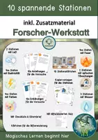Vorschau - Arbeitsblätter - Forscherwerkstatt: 10 Stationen - Deckblatt
