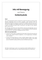Vorschau - Stundenentwürfe - Information und Bewegung "Kohlenhydrate" - Deckblatt