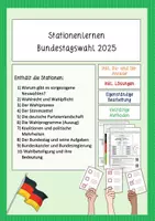 Vorschau - Stundenentwürfe - Stationenlernen Bundestagswahl 2025 - Deckblatt