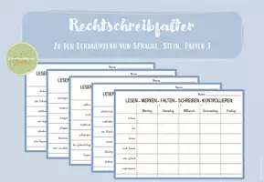 Vorschau - Arbeitsblätter - Rechtschreibfalter für alle Lernwörter von Sprache Stein Papier 3 - Deckblatt