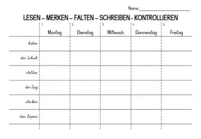 Vorschau - Arbeitsblätter - Rechtschreibfalter für alle Lernwörter von Sprache Stein Papier 3 - Seite 1