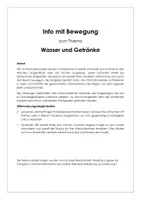 Vorschau - Stundenentwürfe - Information und Bewegung "Wasser und Getränke" - Deckblatt