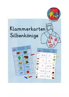 Vorschau - Stationenlernen - Klammerkarten Silbenkönige (Vokale) - Deckblatt