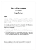 Vorschau - Stundenentwürfe - Informationen und Bewegung "Populismus" - Deckblatt