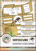 Vorschau - Mal- und Bastelvorlagen - Infocube: Haustiere | Vogelspinne - Deckblatt