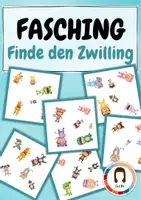 Vorschau - Spiele - Kartenspiel Karneval, Fasching, Fasnacht: Finde den Zwilling! - Deckblatt