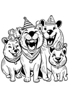 Vorschau - Arbeitsblätter - Lachende Tiere Karneval Ausmalbilder Fensterbilder Fasching Bilder ausmalen - Seite 3