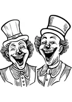 Vorschau - Arbeitsblätter - Lustige Clowns Ausmalbilder Karneval Fensterbilder Fasching Bilder ausmalen - Seite 2
