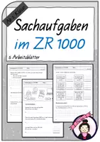 Vorschau - Arbeitsblätter - Arbeitsblätter Sachaufgaben im ZR 1000 - Deckblatt