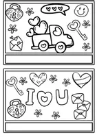 Vorschau - Arbeitsblätter - DIY-Grußkarten Malvorlage zum Vatertag, Muttertag, Valentinstag oder Geburtstag - Seite 2