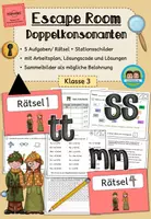 Vorschau - Arbeitsblätter - Escape Room: Nomen mit Doppelkonsonanten (Klasse 3) - Deckblatt