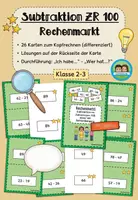 Vorschau - Spiele - Rechenmarkt: Minus/ Subtraktion im Zahlenraum 100 (Klasse 2-3) - Deckblatt