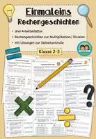 Vorschau - Arbeitsblätter - Einmaleins - Rechengeschichten (Klasse 2-3) #schulstartbyextraklasse - Deckblatt