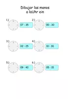 Vista previa - Hojas de trabajo - Aprender a decir la hora dibujo Ziffen analógico - página 2