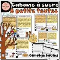 Aperçu - Cartes / Images - 8 petits textes pour en apprendre sur la cabane à sucre CE1 - Page de couverture