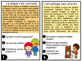 Aperçu - Cartes / Images - 8 petits textes pour en apprendre sur la cabane à sucre CE1 - Page 1