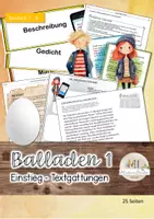 Vorschau - Arbeitsblätter - D7/8 Balladen 1: Einstieg - Urei der Literatur - Deckblatt