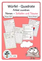 Vorschau - Arbeitsblätter - Würfel Quadrate Nomen - Schlafen und Träume - Deckblatt