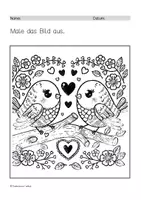 Vorschau - Mal- und Bastelvorlagen - 10 Ausmalbilder und Weitermalbilder "Valentinstag" - Seite 3